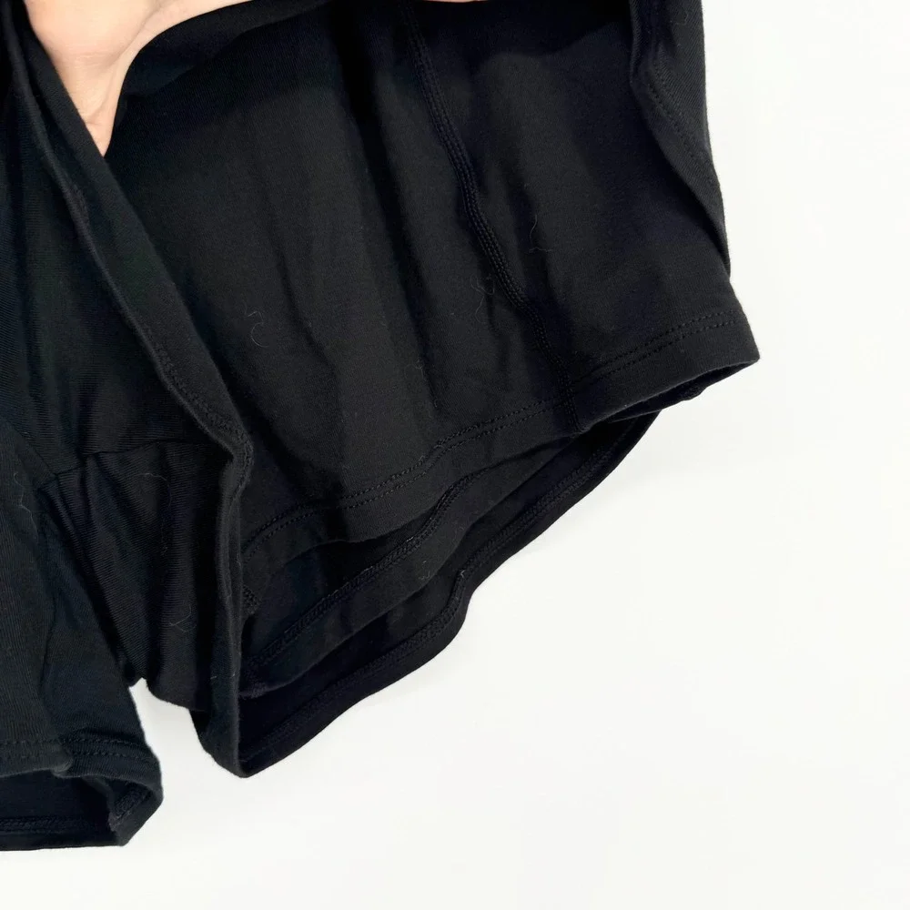 Halara High Waisted Multiple Pockets Split 2 in 1 Yoga Shorts Black‎ S Athletic